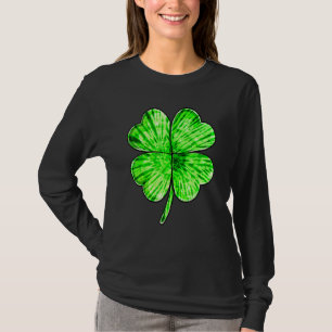 Tie Dye Shamrock Lucky Four Leaf C St Patrick's Da T-Shirt