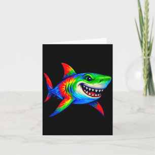 Tie-dye Shark Peace Sign Hipe Card