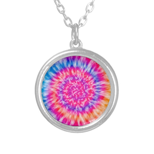 Tie Dye Silver Plated Necklace (Front)