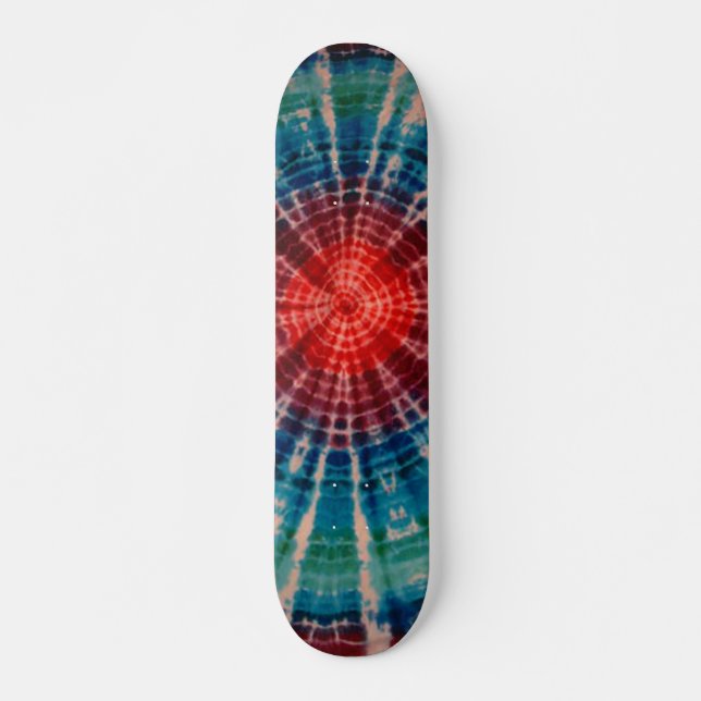 Tie Dye Skateboard - Blue Tiger Stripe Deck (Front)