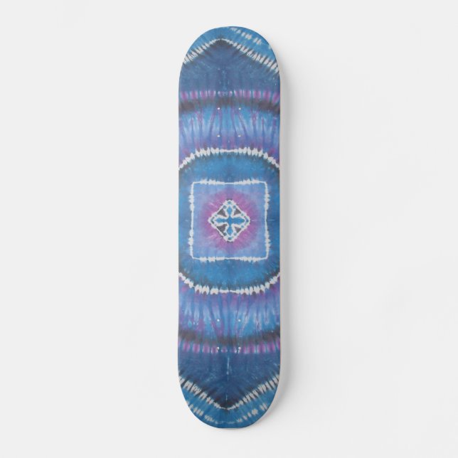Tie Dye Skateboard - Circles & Squares Deck (Front)