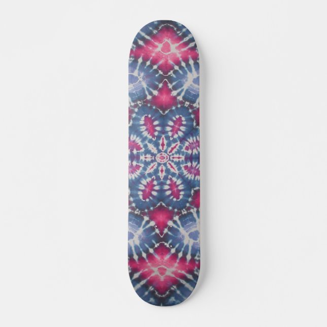 Tie Dye Skateboard - Red & Blue Deck (Front)