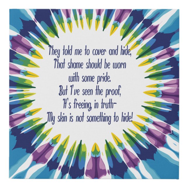 Tie-Dye Skin Pride Tee Faux Canvas Print (Front)