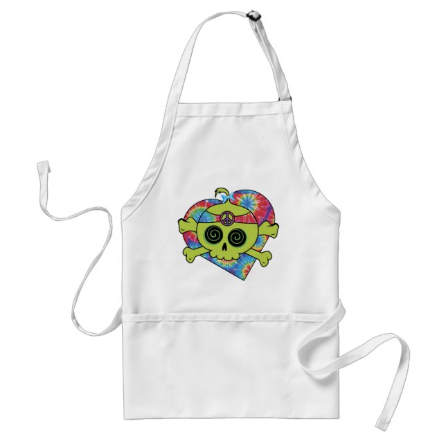 Tie Dye Skull Adult Apron (Front)