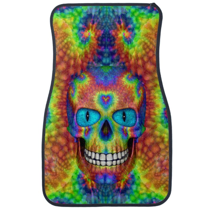 Tie Dye Skull Dead Zombie Car Mats Front | Zazzle.com