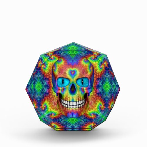 Tie Dye Skull Dead Zombie Undead  Acrylic Awards