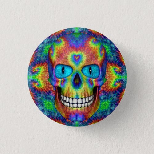 Tie Dye Skull Dead Zombie Undead  Buttons Pins