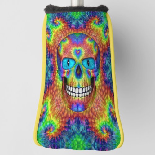 Tie Dye Skull Dead Zombie Undead  Putter Cover