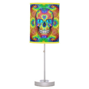 Tie Dye Skull Dead Zombie Undead Table Lamp