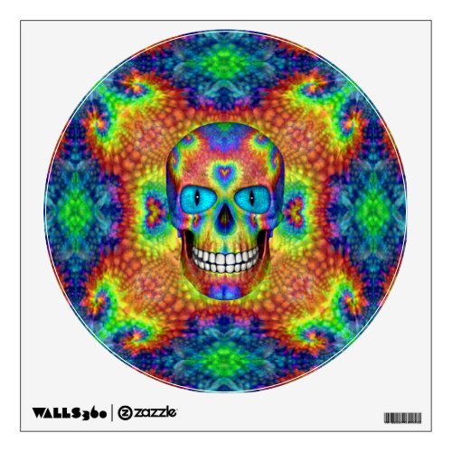 Tie Dye Skull Dead Zombie Undead  Wall Decals