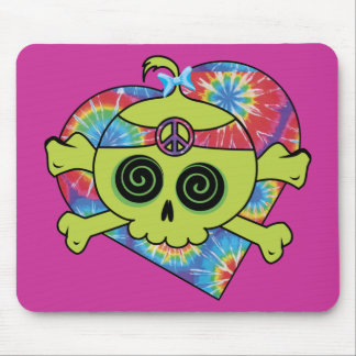 Tie Dye Skull Mouse Pad
