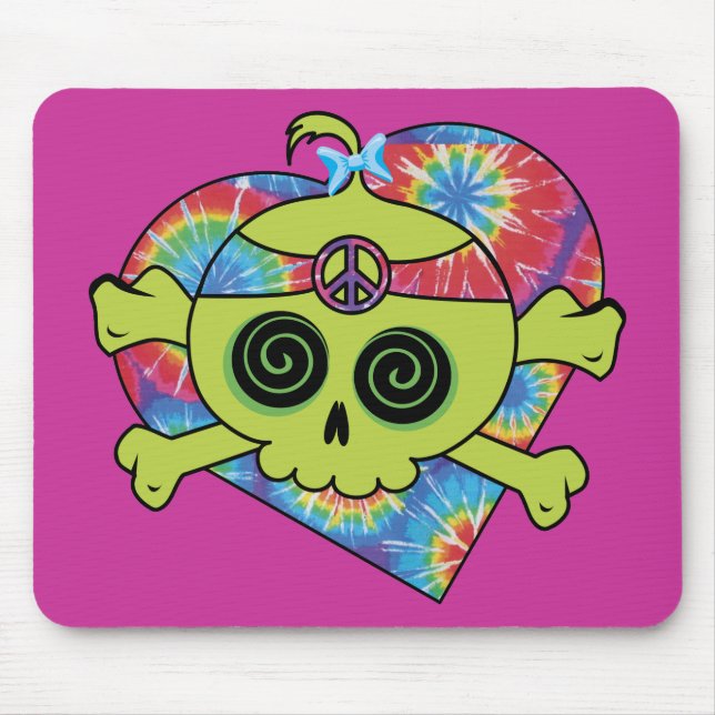 Tie Dye Skull Mouse Pad (Front)