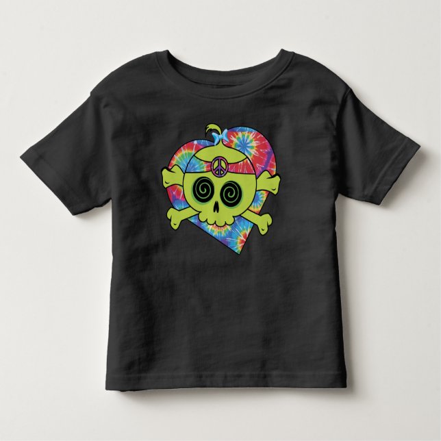 Tie Dye Skull Toddler T-shirt (Front)