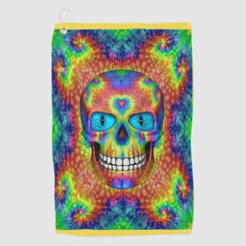 Tie Dye Skull Zombie Dead Undead Golf Towels