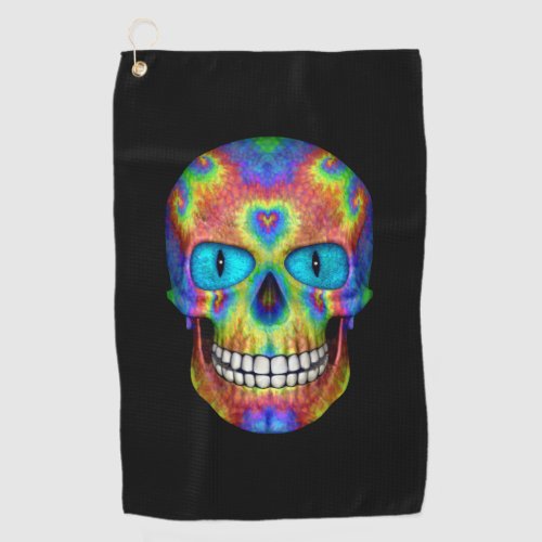 Tie Dye Skull Zombie Dead Undead Golf Towels