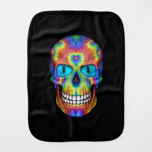 Tie Dye Skull Zombie Undead Burp Cloth