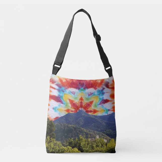 Tie Dye Sky Mt Tamalpais Crossbody Bag (Front)