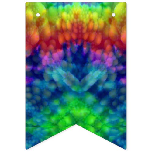 Tie Dye Sky Vintage Fractal Kaleidoscope Bunting Flags