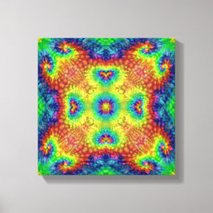 Tie Dye Sky Vintage Fractal Kaleidoscope Canvas Print