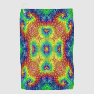 Tie Dye Sky Vintage Fractal Kaleidoscope Golf Towel