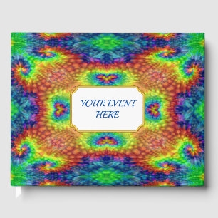 Tie Dye Sky Vintage Fractal Kaleidoscope Guest Book