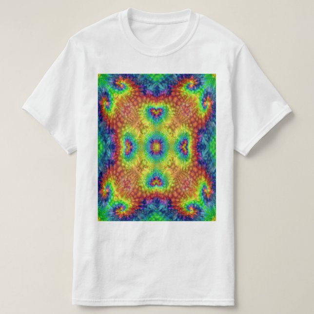Tie Dye Sky Vintage Fractal Kaleidoscope T-Shirt (Design Front)