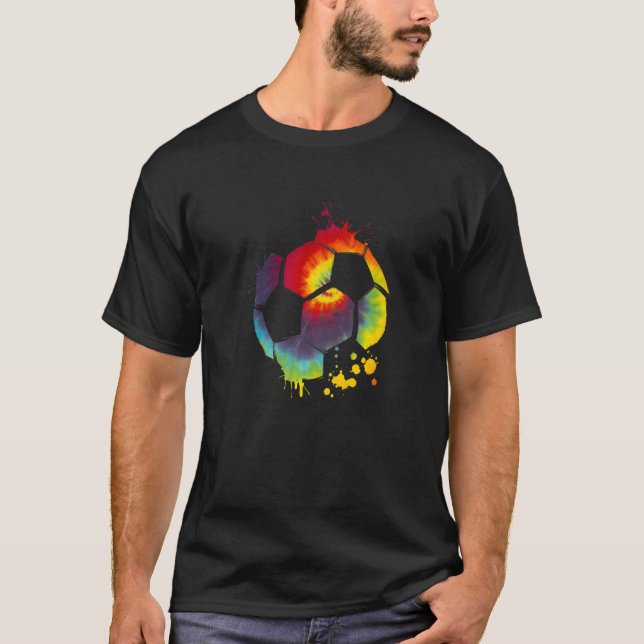 Tie Dye Soccer Graphic Soccer Player Sports Boys M T-Shirt (Front)