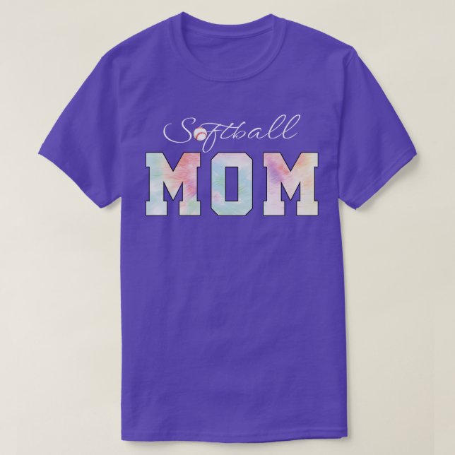 Tie Dye Softball Mom Softball Sport T-Shirt (Design Front)