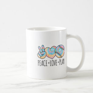 Tie Dye Softll For Teen Girls Peace Love Play  Coffee Mug