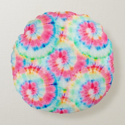 Tie Dye Spiral Beautiful Watercolor Dirty Art Sw Round Pillow