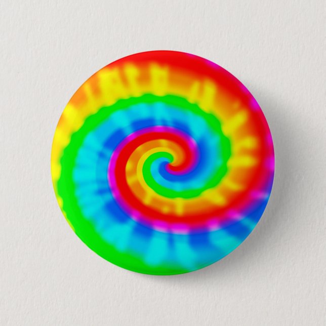 Tie Dye Spiral Pinback Button (Front)