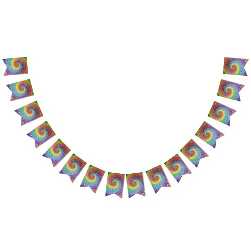 tie_dye spiral rainbow party bunting bunting flags