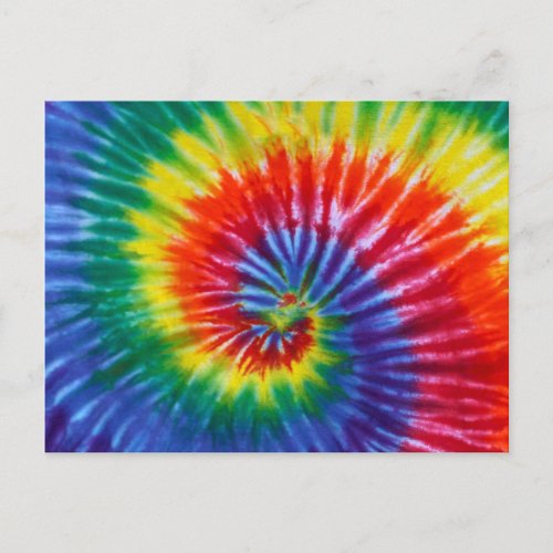 Tie_Dye Spiral Swirl _ Rainbow Postcard