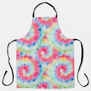 Tie Dye Spiral, watercolor art. Apron