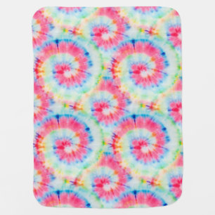 Tie Dye Spiral, watercolor art. Baby Blanket