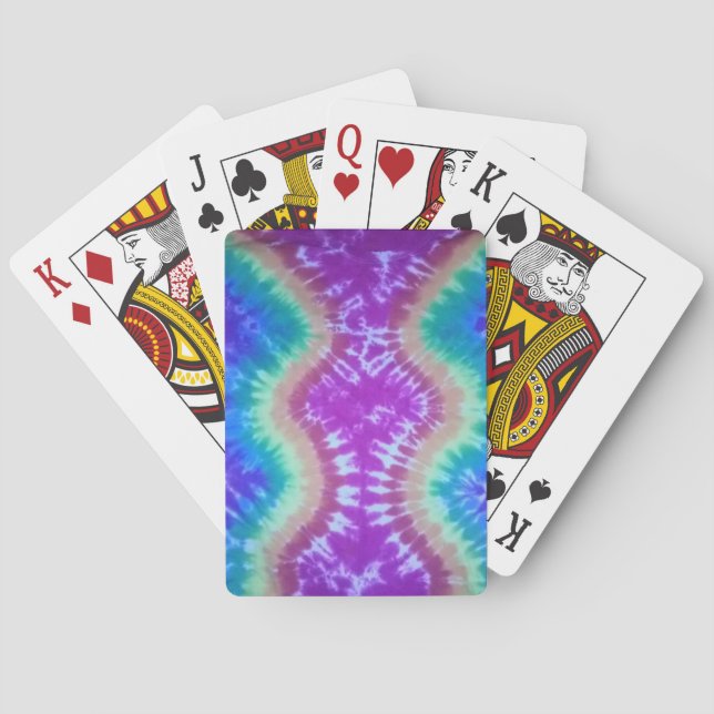 tie dye  standard playing cards pink rainbow (Back)