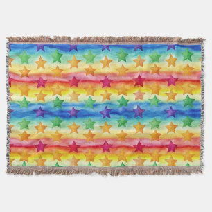 Tie Dye Stars Throw Blanket