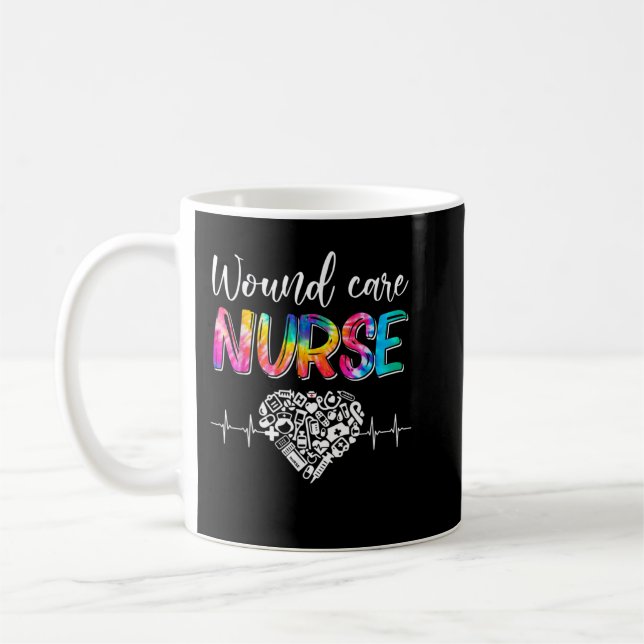Tie Dye Stethoscope Wound care Nurse Day Nursing S Coffee Mug (Left)