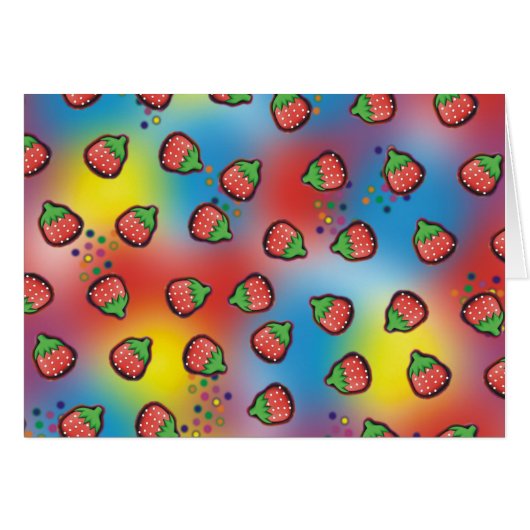 Tie Dye Strawberry Fields Cards (Front Horizontal)