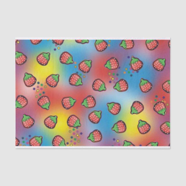Tie Dye Strawberry Fields Tissue Paper (Front)