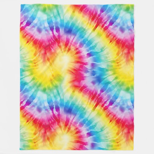 Tie Dye Stripes Fleece Blanket