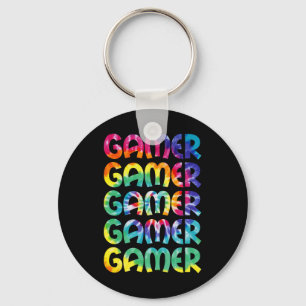 Tie Dye Style Gaming Video Game Men Boys Teens Keychain
