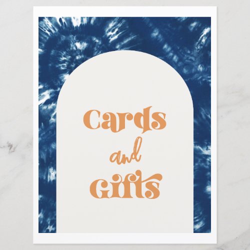 Tie Dye Surf Cards and Gifts Sign