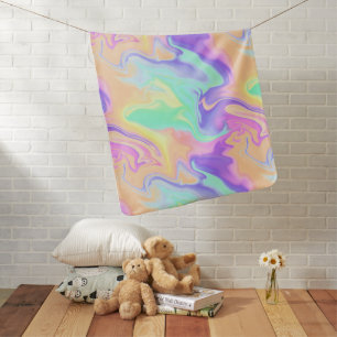 Tie Dye Swirl Marble Retro Groovy Baby Blanket
