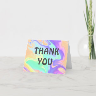 Tie Dye Swirl Marble Retro Groovy Letterpress Thank You Card