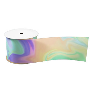 Tie Dye Swirl Marble Retro Groovy Satin Ribbon