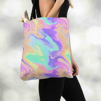 Tie Dye Swirl Marble Retro Groovy Tote Bag by freshpaperie at Zazzle