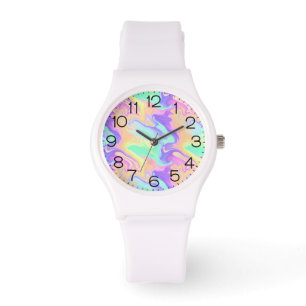 Tie Dye Swirl Marble Retro Groovy Watch