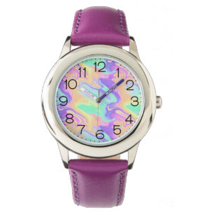 Tie Dye Swirl Marble Retro Groovy Watch