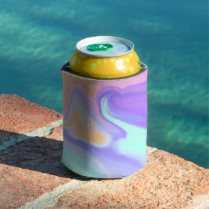 Tie Dye Swirl Pastel Groovy Can Cooler